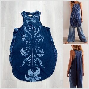 NWOT Free People We The Free Lilah Tank Tunic in Indigo Size Small